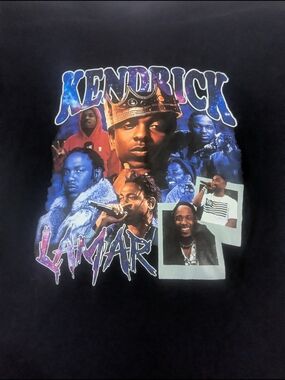 Kendrick Lamar They Not Like Us Black Tee Collage Graphic Front XL